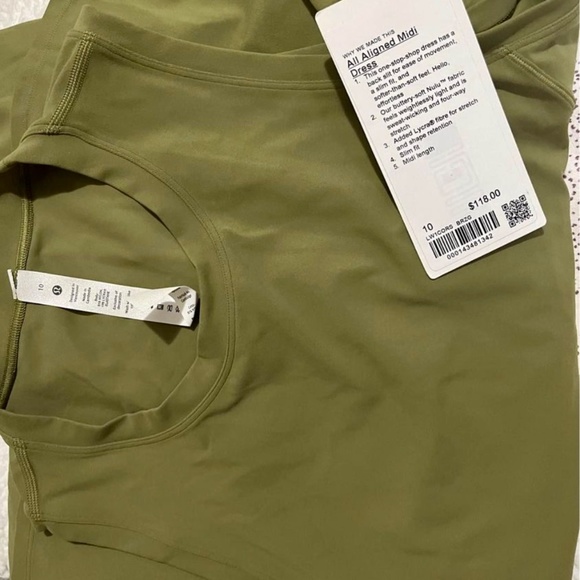 Lululemon green sized 10 midi dress - Picture 2 of 3